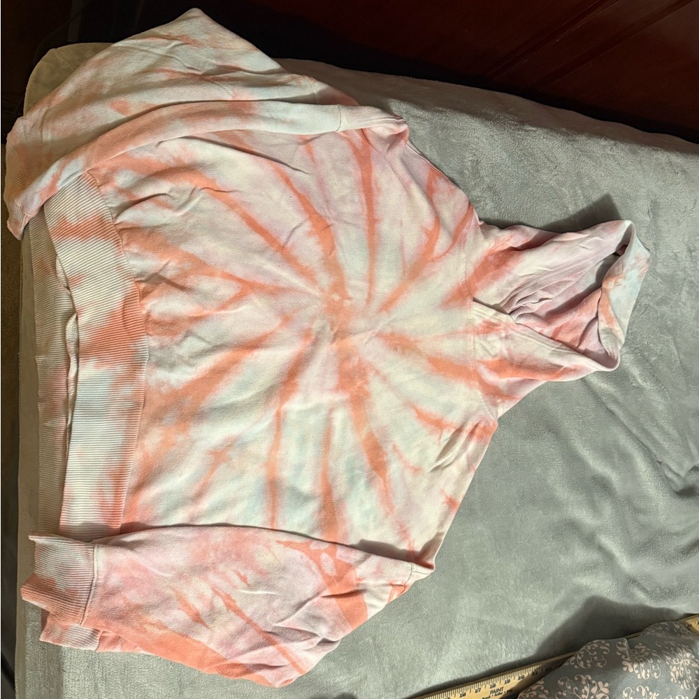 Tie-Dye Hoodie in Pink and Orange